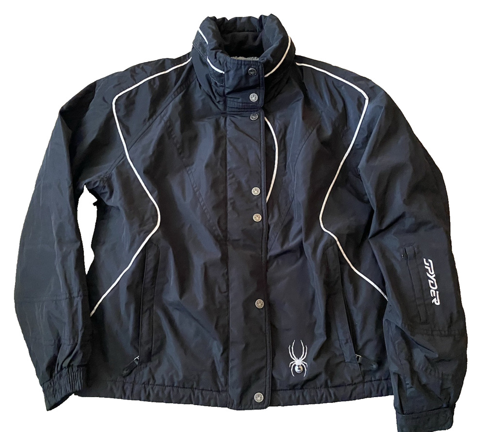 Spyder XTL Womens Thinsulate Ski Snowboarding Jacket Siz 10 Black Softshell Coat